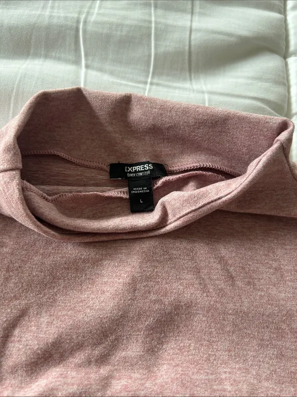 Express Rosewood Mock Neck Long Sleeve Bodysuit - Image 2