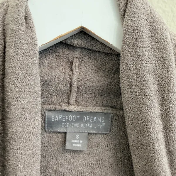 Barefoot Dreams CozyChic Ultra Lite Belted Cardigan Robe Taupe Size Small- Soft - Image 6