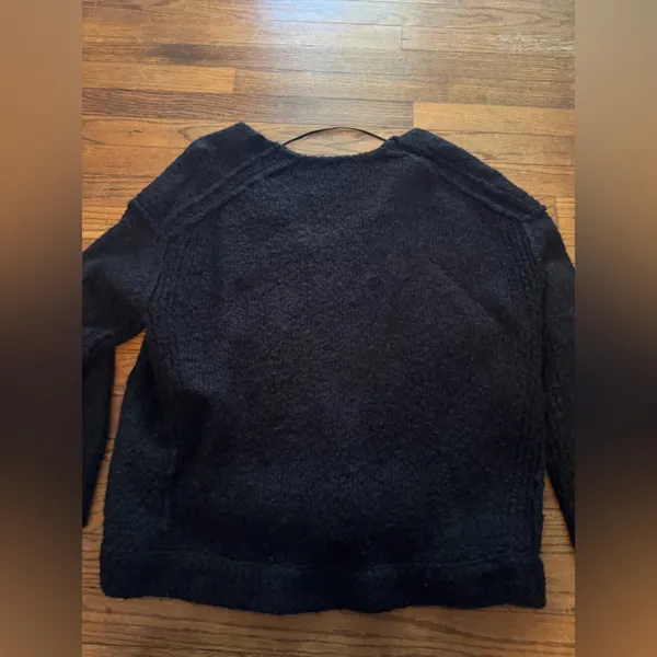 Free People V-Neck Alpaca Blend Pullover Black Sweater Size Small - Image 6