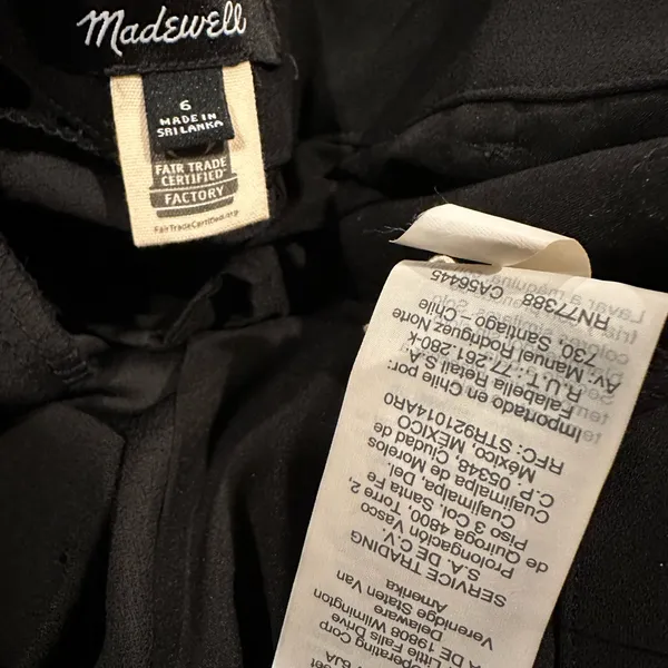 Madewell Drapey Paperbag Business Casual Black High Rise Waist Pants 6 - Image 5
