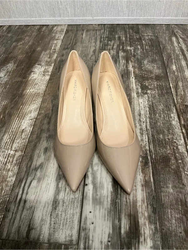 Marc Fisher Beige Patent Pointed-Toe Kitten Heel Pumps - Image 16