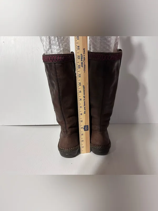 UGG SN 5139 brown leather shearling tall boots winter size 9 - Image 6