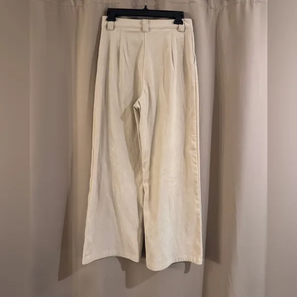 Women’s Dazy Cream Corduroy Wide Leg Pants - Image 2
