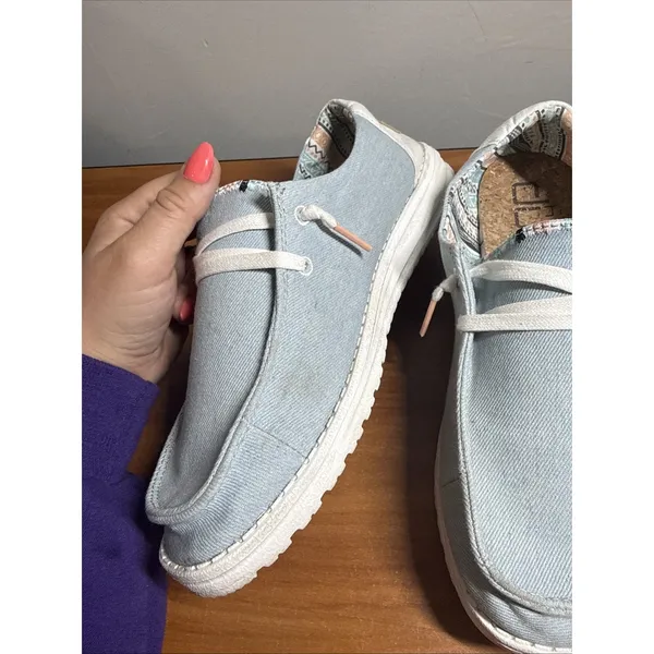Hey Dude Wendy Boho Light Denim Women's Size US 9 Slip On Loafers - Image 4
