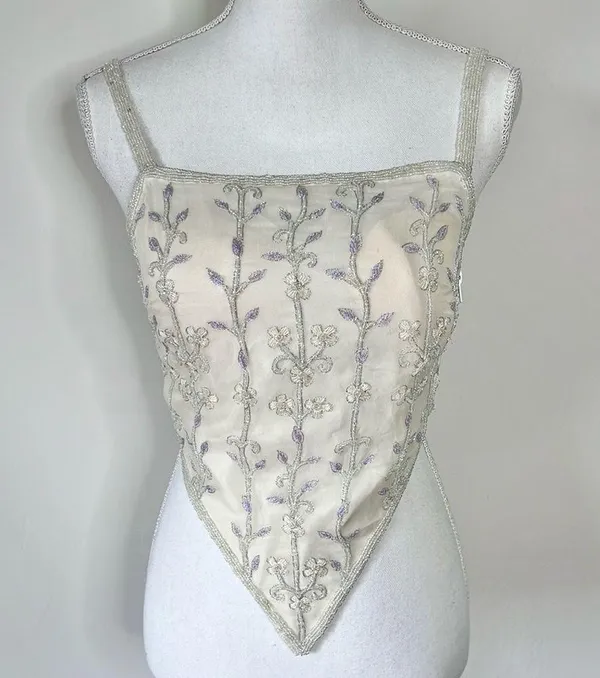 Vintage Silk Beaded Top Purple - Image 6