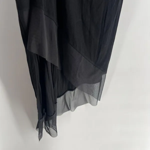 BCBGMAXAZRIA Alisanne Size L Black Sleeveless Asymmetrical‎ Hem Dress Whimsygoth - Image 7