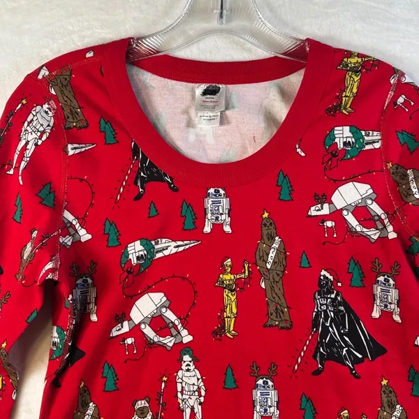 Hanna Andersson Star Wars Long Sleeve Organic Cotton Pajama Top‎ Medium Red - Image 3