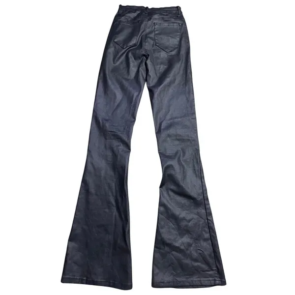 Edikted Black Coated Flare Jeans High‎ Waisted Bell Bottom Pants Juniors Small - Image 4