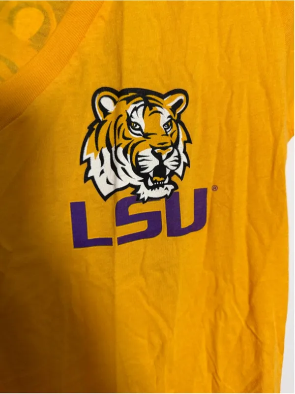 My U Yellow LSU Tigers Short Sleeve V-Neck Tee L - Image 4
