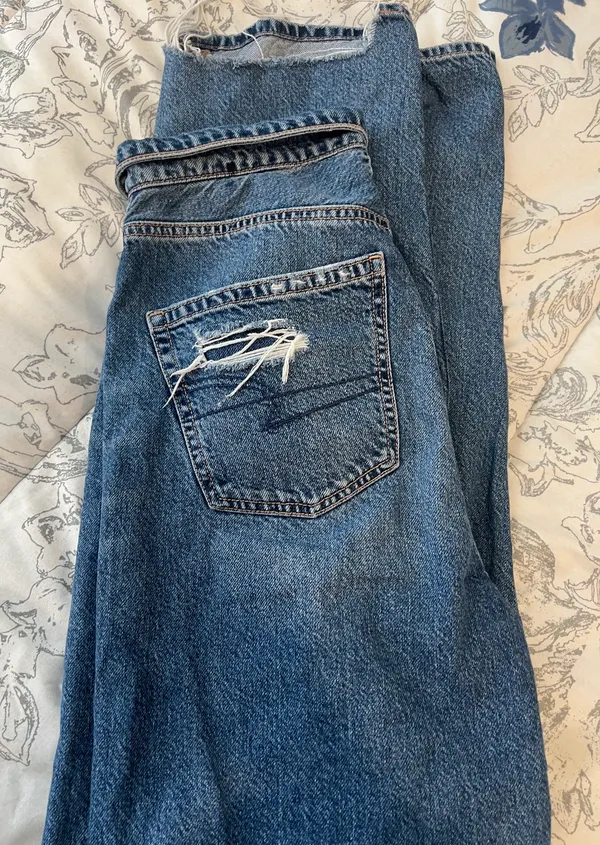 American Eagle Highest Rise Baggy Dreamy Drape Fold Over Jeans - Image 7