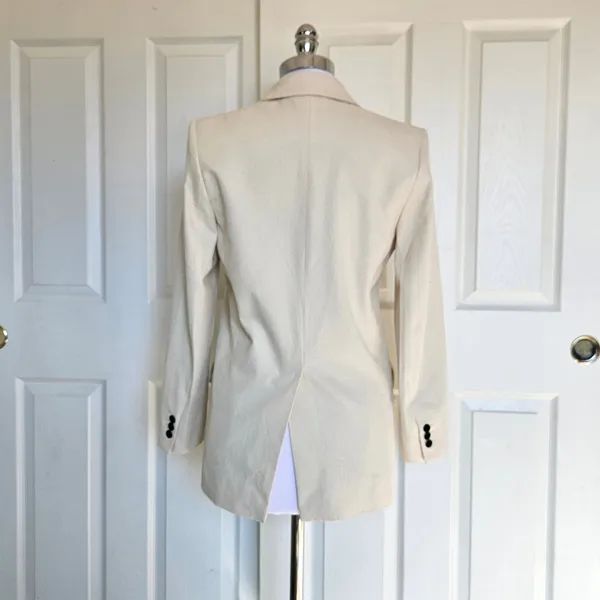Isabel Etoile Marant Cotton Blend‎ Textured Blazer Jacket in Ivory Size 34 / XS - Image 11