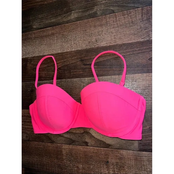 Old Navy Bright Neon Pink Strapless Convertible Push-Up Bra - Image 2