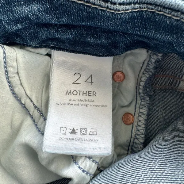 Mother High Waisted Looker Ankle Fray Jeans Walking on Coals Size 24 - Image 9