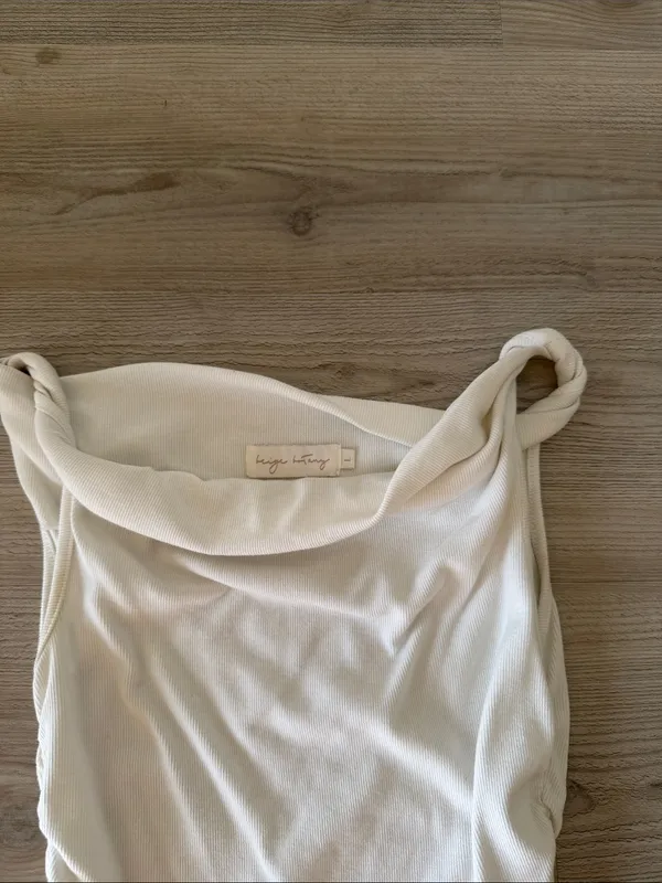 Beige Botany Twist Strap Tank Top Size L - Image 2