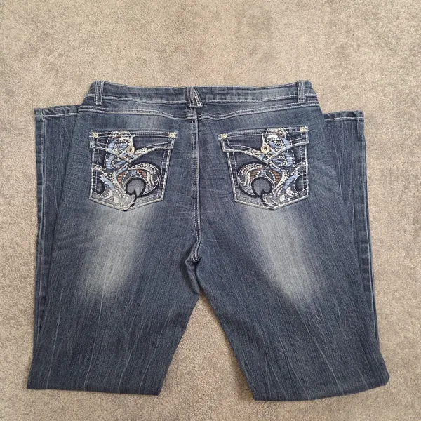 Revolt Jeans Y2K Women 12 Western Embroidered Country Rodeo Bedazzle Jeweled - Image 4