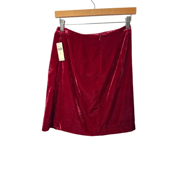 Anthropologie Montie Connie Velvet Mini Skirt size 2‎ Jewel Tone Ruched - Image 4