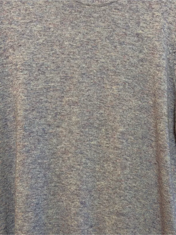 LOFT Pointelle Chevron Sleeve Crewneck Heather Lilac Pullover Wool Blend Sweater - Image 5
