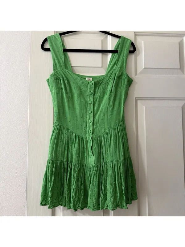 PQ Swim Everly Green Romper Mini Dress Sz XS / S Women’s Viscose - Image 11