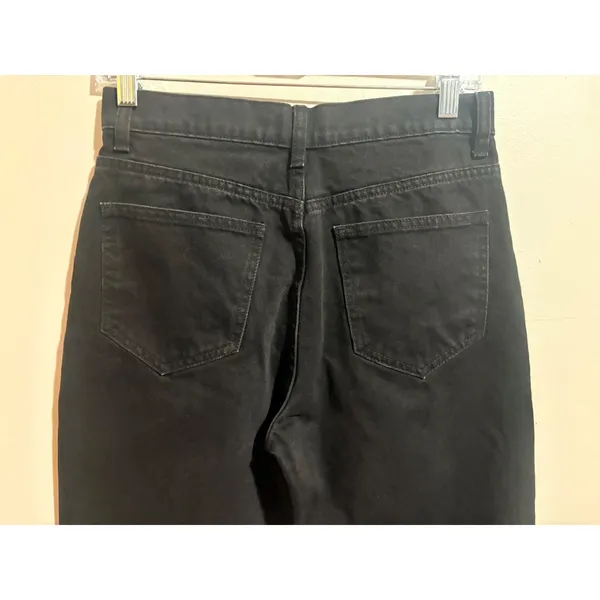 Zara Straight Leg Jeans Womens‎ 4 Black Excellent High Waisted Cotton Denim - Image 9