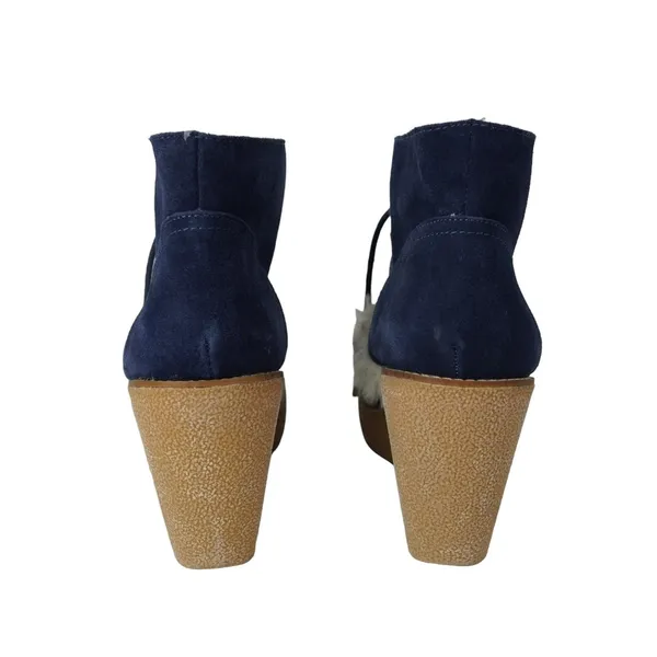 NWT Navy Gap Suede &‎ Shearling Gwen Ankle Boots Sz 9 - Image 3