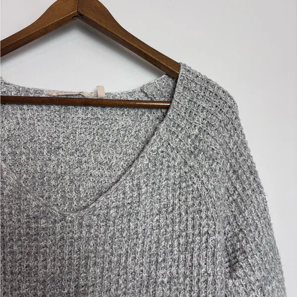 Soft Surroundings Gray Knit Soft Spoken Sweater Tunic With Lace Hem - Image 5