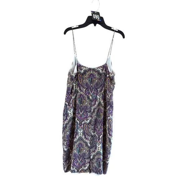 Women's J.Crew Purple Green Paisley Silk Mini Dress Size 8 - Image 4