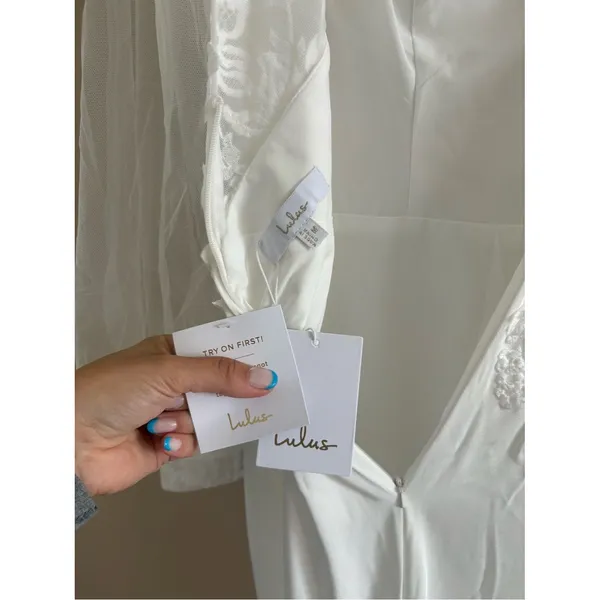 Lulus Timeless Adoration White Embroidered Bishop Sleeve Maxi Dress Size Medium - Image 7