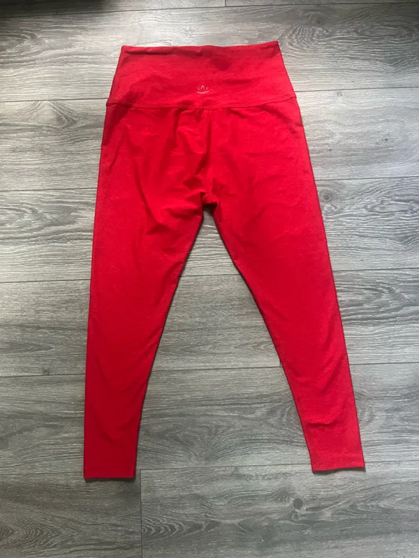 Beyond Yoga Red Space Dye Active Gym Pilâtes Workout Exercise Leggings Size XL - Image 2
