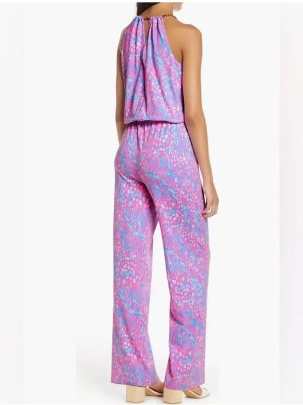 Lilly Pulitzer Bowen Jumpsuit in Pink Sorbet High Altitude print Large - Image 4