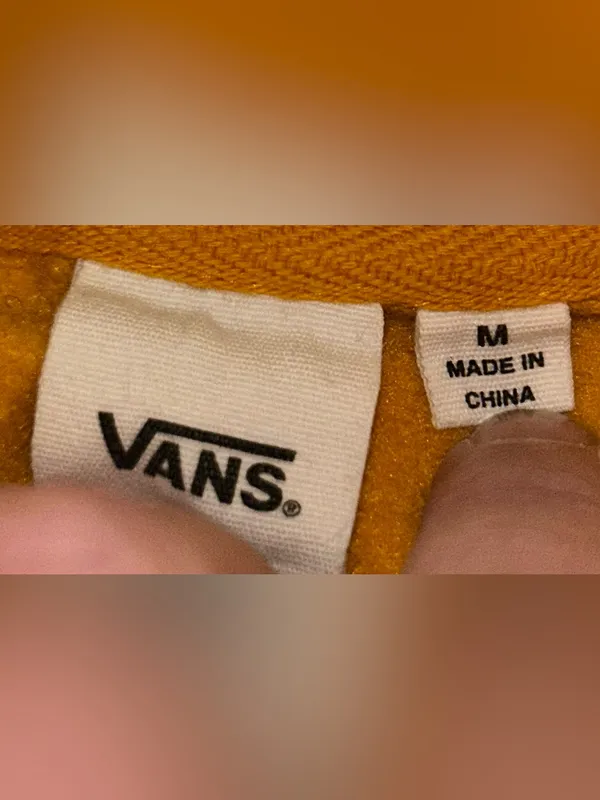 Vans Off The Wall Women’s Size M Mustard Yellow Cropped Hoodie - Image 2