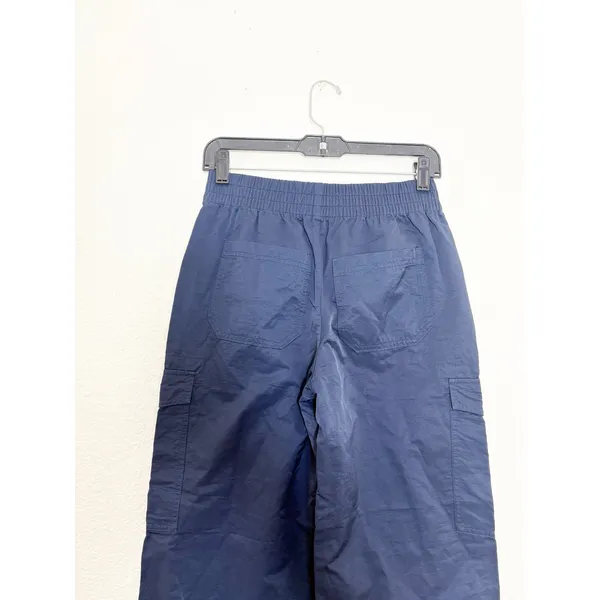 Abercrombie & Fitch Navy Nylon Cargo Pants Size XXS Wide Leg Pullon - Image 11