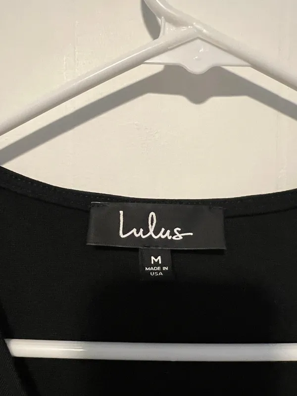 Lulu's Black Long Sleeve Mesh V-Neck Bodycon Dress Size M 0416268 - Image 2