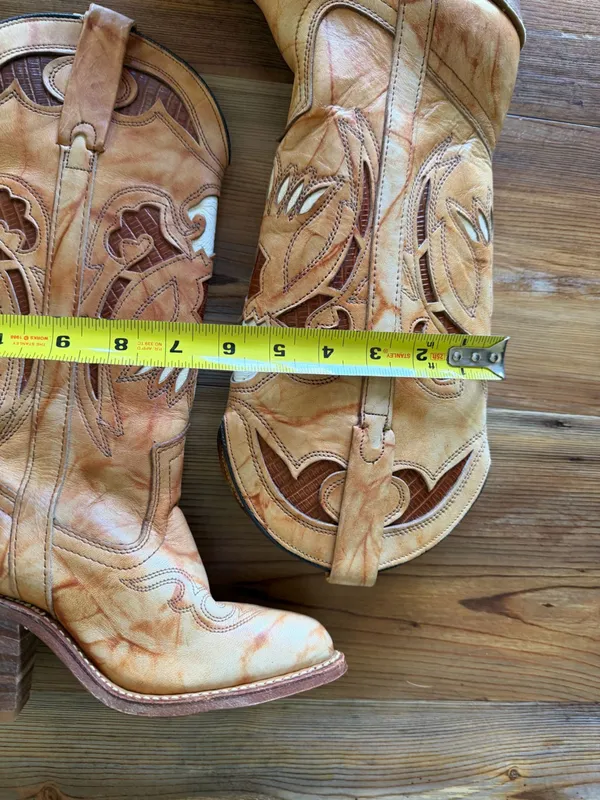 Miss Capezio Vintage Women's Eagle Inlay Leather Stacked Heel Boot Size 5 #26710 - Image 10