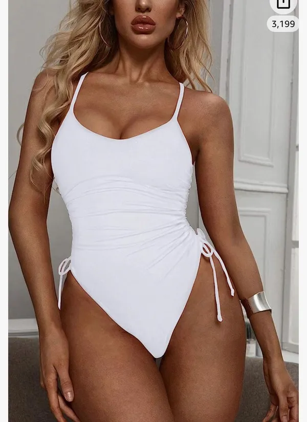 Womens One Piece Swimsuit Ruched High Cut Tummy Control Bathing Suit - Image 5