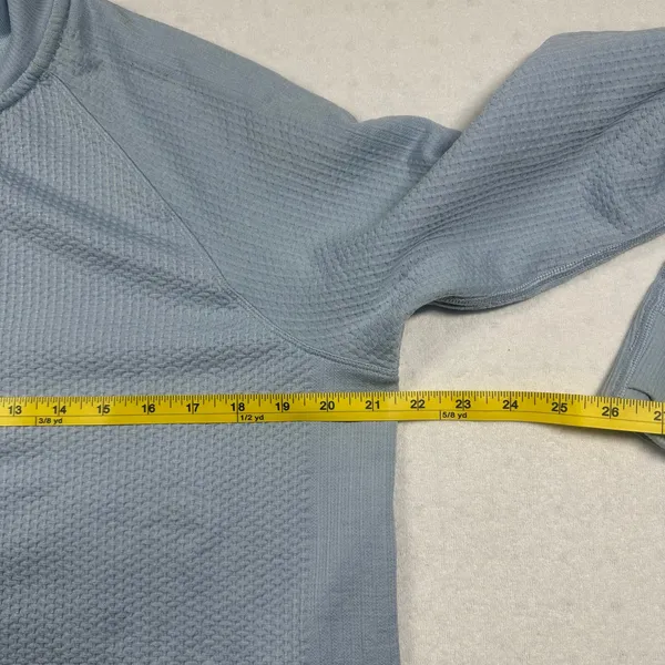 Lululemon Engineered Warmth Half Zip Blue Linen Merino Wool Women’s Size 12 - Image 7