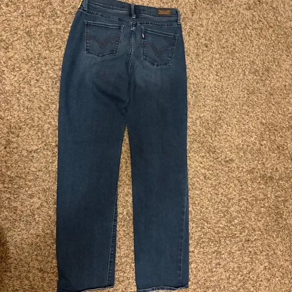 Levi's 512 Straight Leg Jeans Size 6 W 28 X L 32 Perfectly Slimming Dark Blue - Image 3