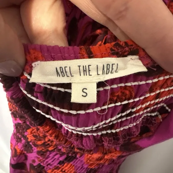 Abel The Label Anthropologie Charlotte Maxi Dress Small Fuschia Red Floral Boho - Image 10