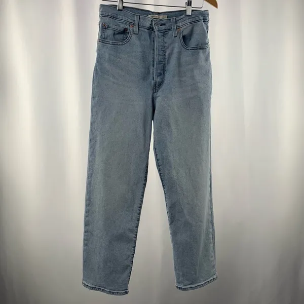 LEVI'S Worn To Ride Ribcage Straight Jeans in Light Blast‎ Size 30 - Image 6