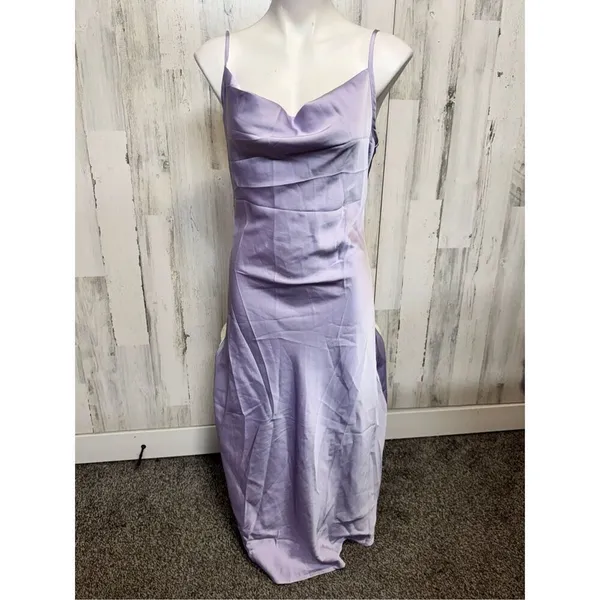 SHEIN BIZwear Cowl Neck Solid Slip Dress Workwear Evening/Wedding Gown - Image 2