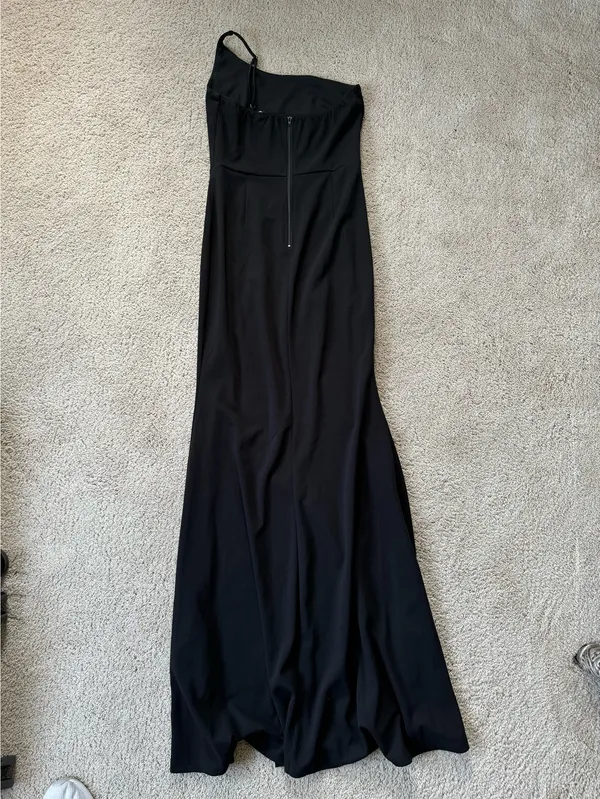 Windsor Black Formal One-Shoulder High Slit Dress - Image 6