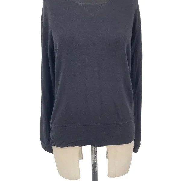 Monrow Classic Black‎ Crewneck Pullover Sweatshirt Size Medium Black - Image 5