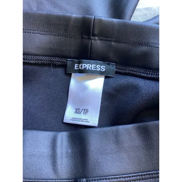 Express Women Black Faux Leather Leggings High Rise Stretch XS 2212 - Image 6