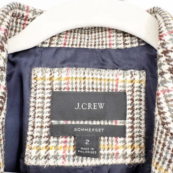 J. Crew Womens Sommerset Glen Plaid English Wool Dark Academia Blazer‎ Size 2 - Image 2