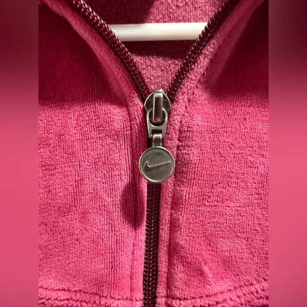 VTG Y2K Women’s Nike Velour Track Pink Zip-Up‎ Jacket Size Small - Image 3