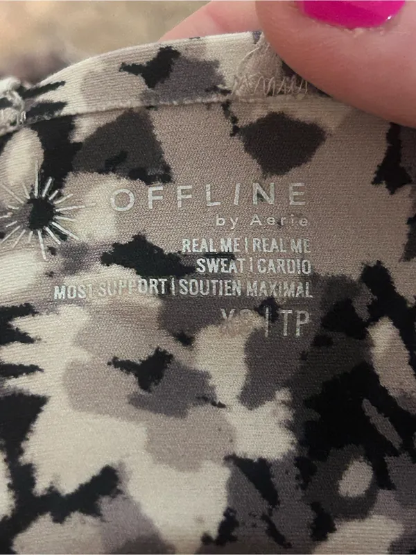 OFFLINE by Aerie Real Me Floral Sports Bra XS/P Cropped Racerback Cardio Tank - Image 9