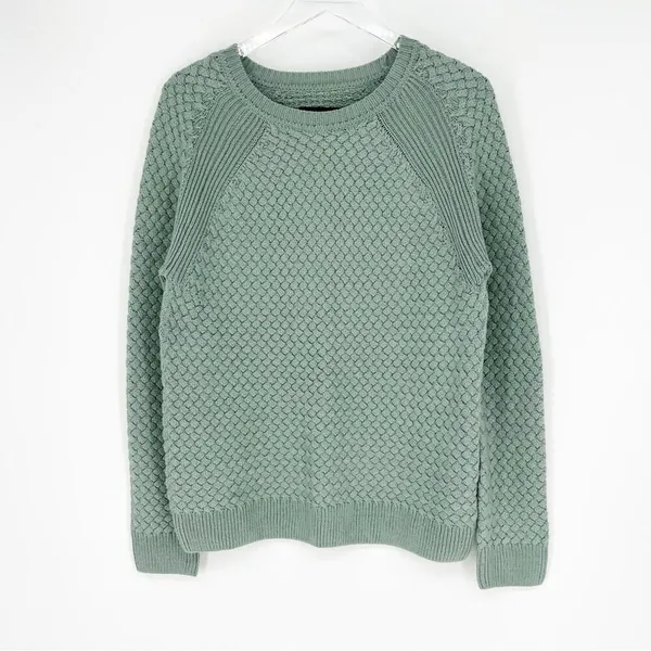 Fancy Stitch Textured Knit Sweater Women's Size XL Green Cozy‎ Core - Image 2