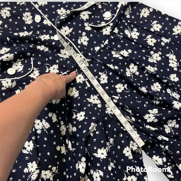 EJM ltd. Vintage 70’s-80’s floral print drop waist pliseé cotton romper, sz 12 - Image 8