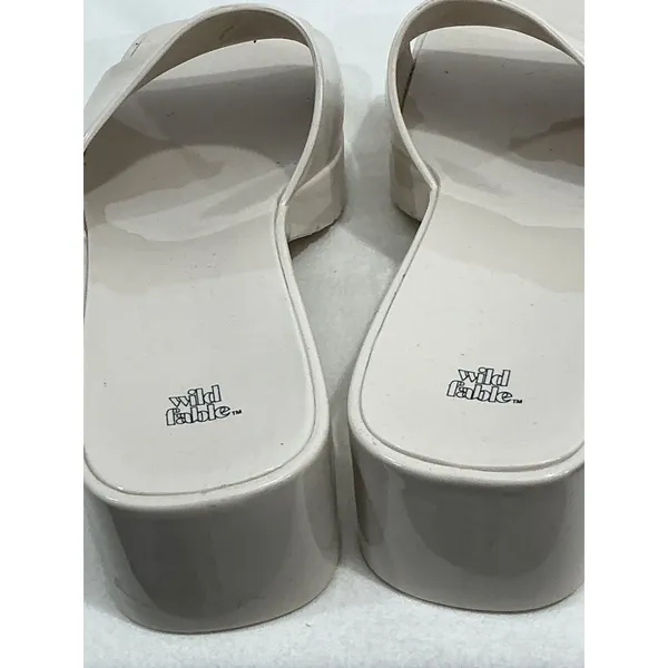 Womans Wild Fable Open Toe Block Heel Nude Color Sandal Slip On Size 11 - Image 5