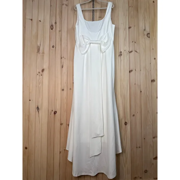 NWT Lulus Loving Fate White Bow Square Neck Backless Maxi Dress Wedding Size 1X - Image 6