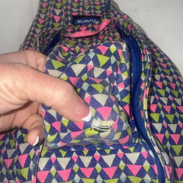 KAVU Rope‎ Sling Bag Geometric Print Gorpcore Outdoor Travel Hiking Backpack - Image 6
